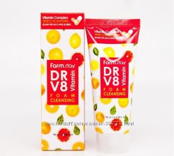 Витаминная очищающая пенка FarmStay DR. V8 Vitamin Foam Cleansing