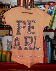 Персиковая футболка туника для девочки