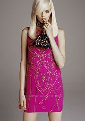 Яркое платье с заклёпками реплика Versace р. XS-S