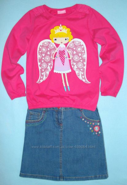 Спiдниця Waikiki-Джинс/Вишивка Квiти-128см -Джинсовые Юбки/апплик.98-146см