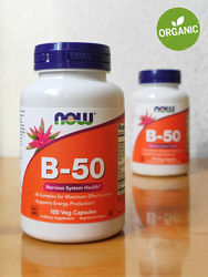 Now Foods, В-50, Комплекс витаминов группы В, b, 50 мг, 100 капсул  