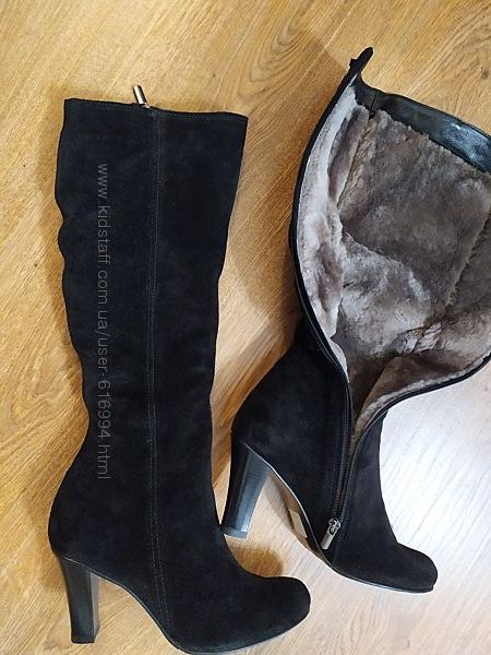 Зимние замшевые женские сапоги ТМ Nivelle на стройные ножки