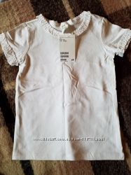 Футболка белая H&M на 1, 5 - 2 года рост 92