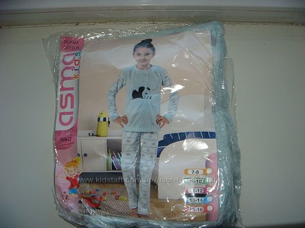 Пижама для девочки, флисовая, тёплая на 7 лет