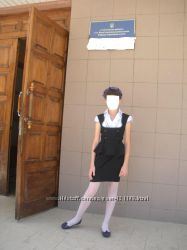 Стильный школьный сарафан на стройную девочку, рост 152 см