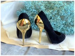  Замшевые туфли с золотым каблуком Giuseppe Zanotti оригинал