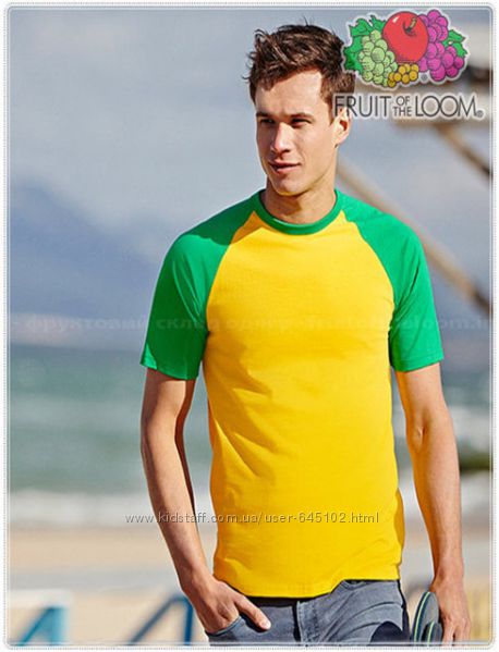  Мужская футболка двухцветная Fruit of the Loom