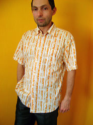 летняя яркая мужская рубашка из хлопка Tom Tailor