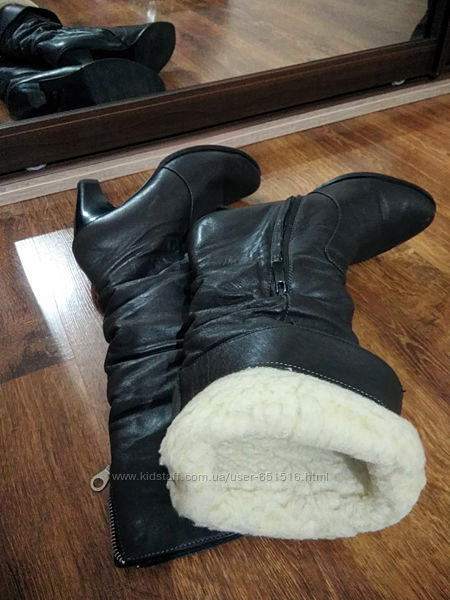 Жіночі шкіряні зимові чоботи, розмір 41