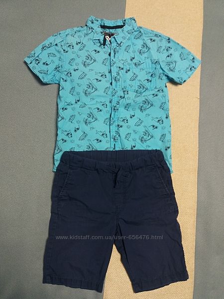 Рубашка Rebel  шорты H&M р.128-134