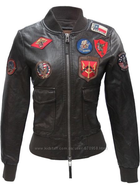 Жіночий бомбер Top Gun Women&acutes Vegan Leather Bomber Jacket коричневий