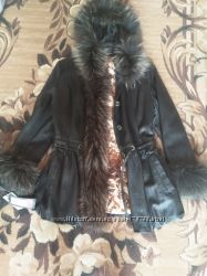 Куртка дубленка женская кожанная , 52р , XL, новая
