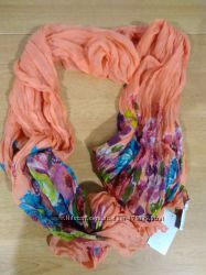 Большой деми шарф абрикос цветы Alcott