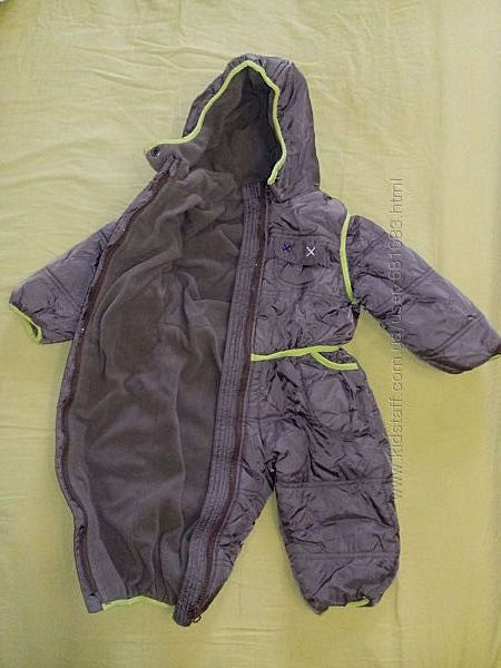 Якісний коричневий комбінезон OVS на синтепоні і флісі p. 92 ідеал