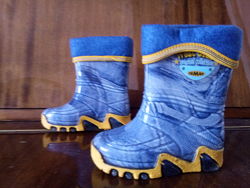 Гумові чоботи Demar з термо шкарпетками джинсові р.22-23 устілка 15 см