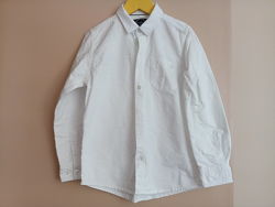 Белая и голубая рубашка в школу хлопок р.134 премиум качество Cool Club