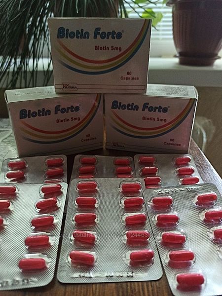 Египет. Капсулы Biotin forte для здоровья волос, ногтей и кожи. 60 шт. 