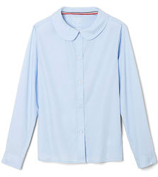 Блузка школьная голубая рубашка для девочки 8 л 122-128 см French Toast США