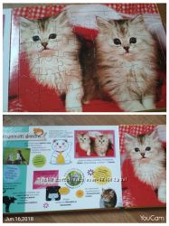 Большая книга с крупными пазлами, котики