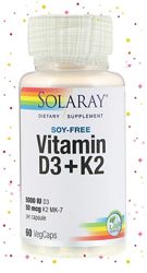 Витамин D3  K2, без сои, 60 капсул