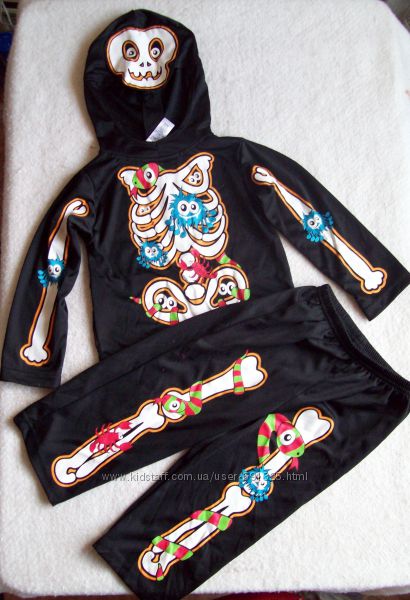 Костюм скелет хеловін, зріст 86-92 см.