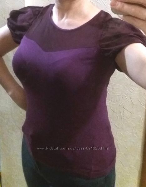 Блуза фиолетовая вискоза, размер S.