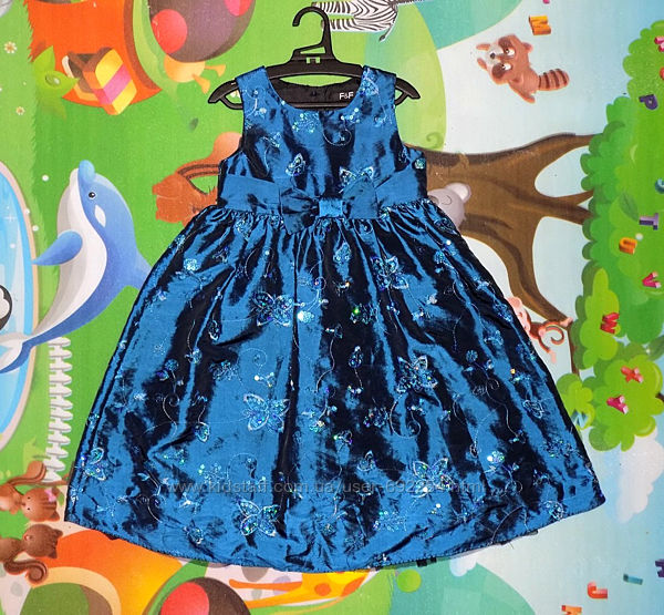 Нарядное, пышное платье с пайетками-хамелеон F&F на 3-4года р.104см