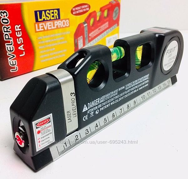 Лазерный Уровень Laser Level Pro 3 Со Встроенной Рулеткой