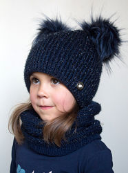  Детская зимняя блестящая шапка для девочки от 4 лет 52 54 56