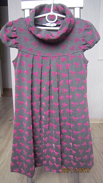 Тёплое красивое платье на подкладке kas kids р. 128-134 см
