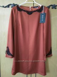 Красивое терракотовое платье Mohito трапеция