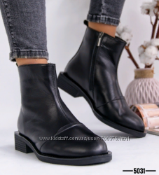 Ботинки, натуральная кожа, деми, черные