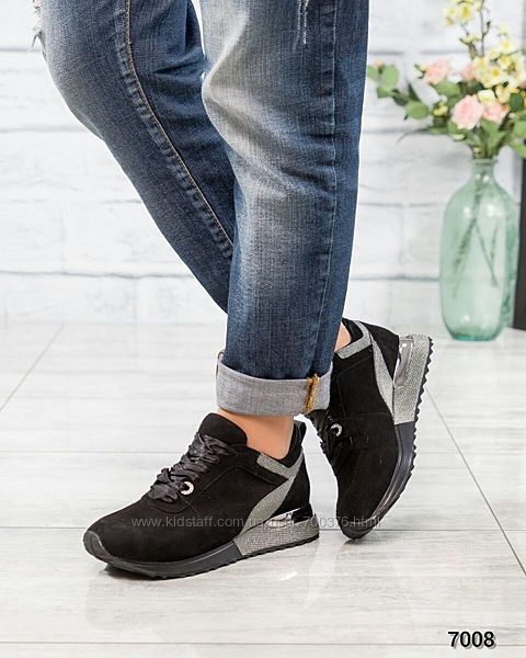 Кроссовки VIP, натуральная замша, черные