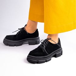 Туфли MK, натуральная замша, черные