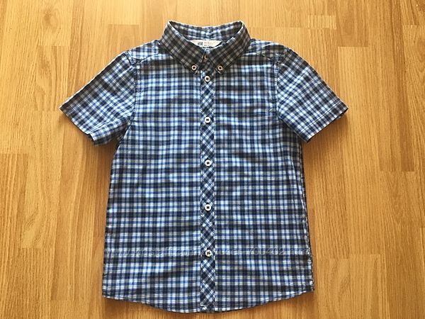 Рубашка для мальчика H&M, р.122-128, хлопок, Бангладеш