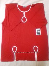 Женская красная футболка большой размер