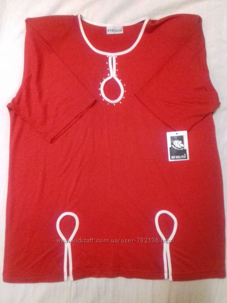 Женская красная футболка большой размер