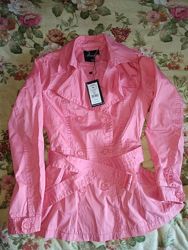 Фирменный женский розовый плащ куртка ветровка Top Secret