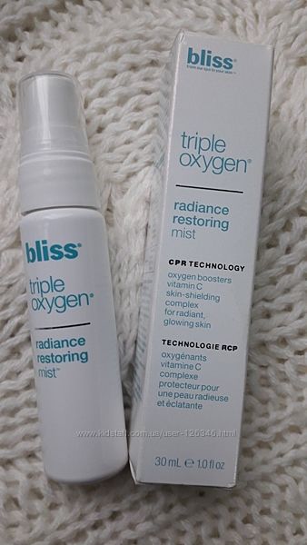 США Освежающий спрей для лица BLISS Triple Oxygen Radiance Restoring Mist