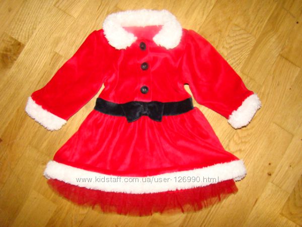 Красивейшее новогоднее платье M&S Помощница Санты для девочки 3-6 месяцев