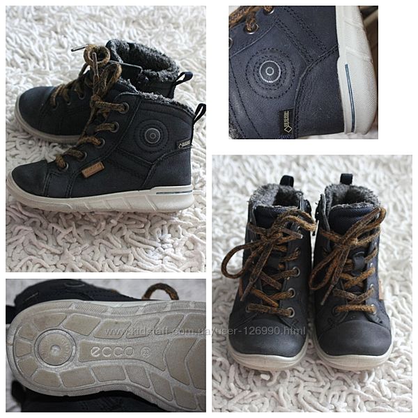  Кожаные ботиночки Ecco Gore-Tex размер 23 15 см по стельке