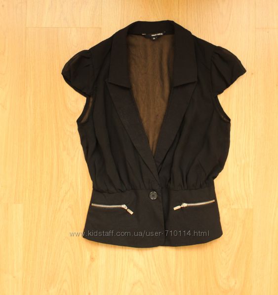 Блузка Tally Weijl черная шифоновая пиджак летний размер xs