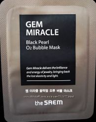The Saem Gem Miracle Black Pearl O2 Bubble Mask кислородная маска жемчуг 