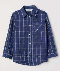 Рубашка H&M для мальчика, из хлопка и льна, размер 8-9 лет