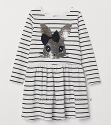 Платье H&M для девочки, пайетки перевертыши, размер 8-10 лет.
