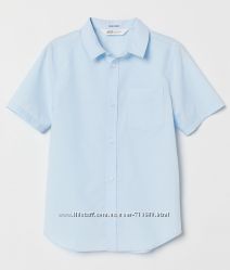 Рубашка H&M для мальчика с коротким рукавом, размер 8-9, 9-10 лет, школа