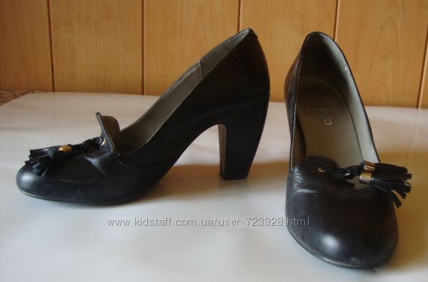 туфли черные кожаные Zalando 38 стелька 25 см 