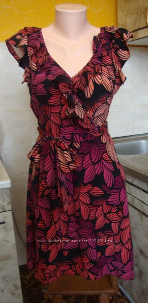 платье черно-розовое Warehouse 1240 100 шелк
