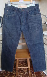 джинсы синие Straight W34 L34 100котон