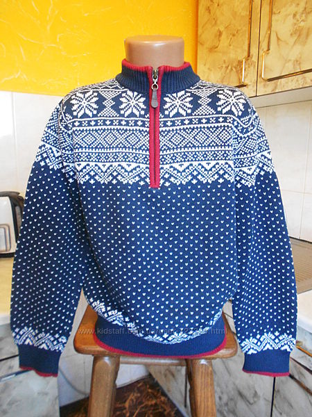 свитер кофта сине-белая L. L. Bean 6-7 лет 100котон